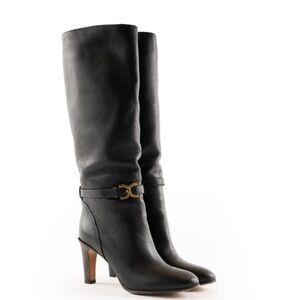 Chloé Marcie-Buckle Calfskin Boots — Size 37
